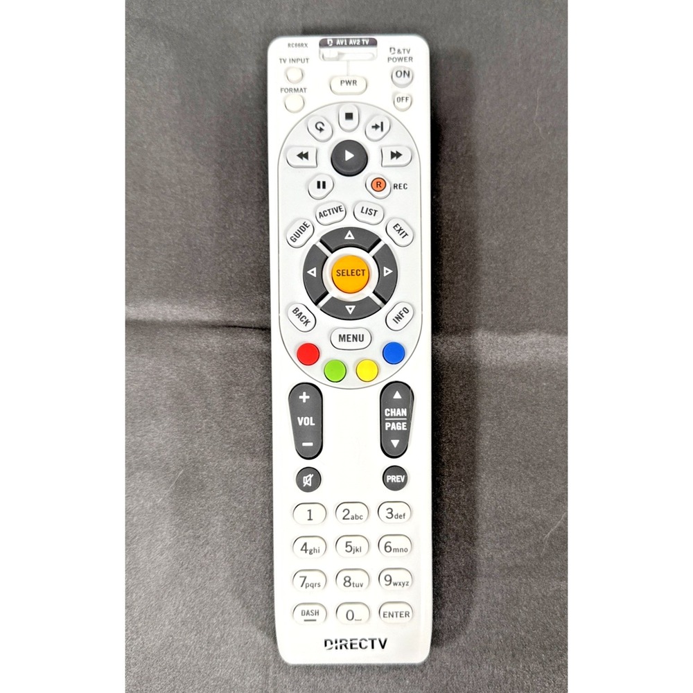 DirecTV Remote Control Universal RC66RX White RF IR Satellite Receiver Accessory